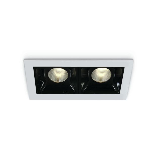 ONE Light Shop Square Boxes - Einbaustrahler - 75 x 45 mm, 66 x 36 mm Einbaumaß - 2 x 2W dimmbare LED inkl. - weiß