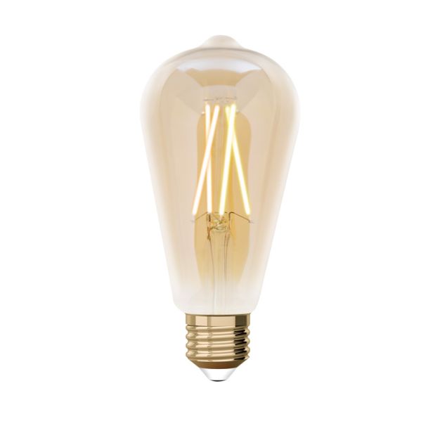Lutec Smart LED-Lampe - Lutec Connect - Ø 6,4 x 14 cm - E27 - 7,5W - Dimmfunktion über App - 2200 bis 5500K - bernsteinfarben