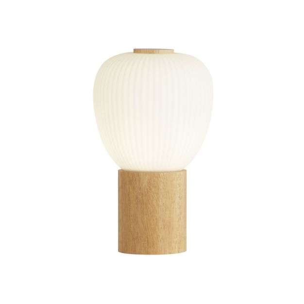 Searchlight Ella - Tischleuchte - Ø 15 x 25 cm - opal und braun