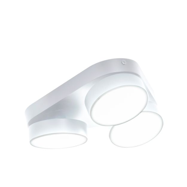 Lutec Stanos - Aufbaustrahler 3L - smart lighting - Lutec Connect - 22 x 22 x 5,5 cm - 20,4W LED inkl. - Dimmfunktion über App - 2700K-6500K - weiß