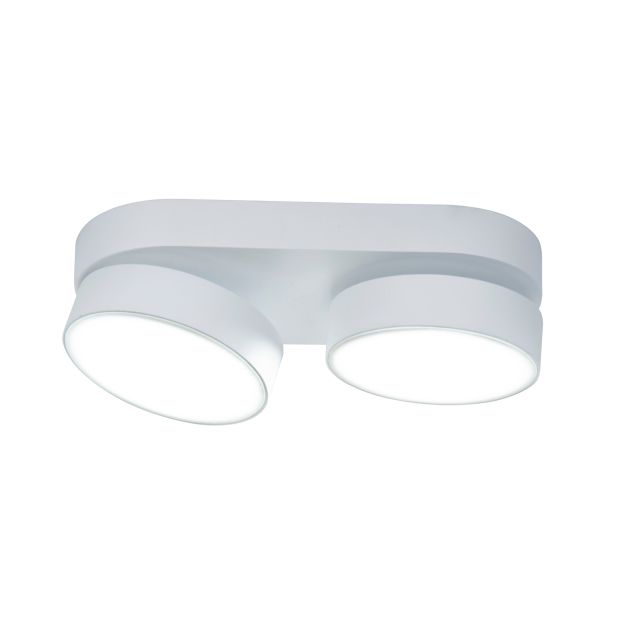 Lutec Stanos - Aufbaustrahler 2L - smart lighting - Lutec Connect - 22 x 10 x 5,5 cm - 13,6W LED inkl. - Dimmfunktion über App - 2700K-6500K - weiß