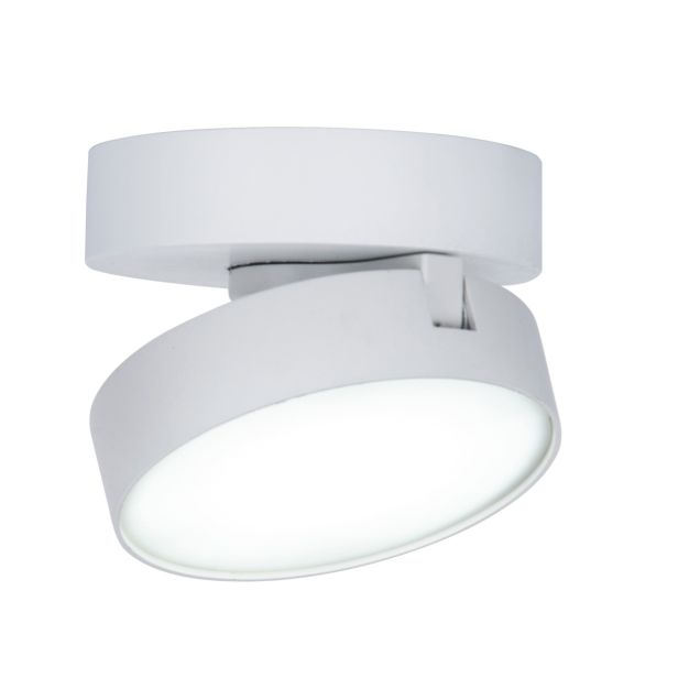 Lutec Stanos - Aufbaustrahler - intelligente Beleuchtung - Lutec Connect - Ø10 x 5,5 cm - 6,8W LED inkl. - Dimmfunktion per App - 2700K-6500K - weiß