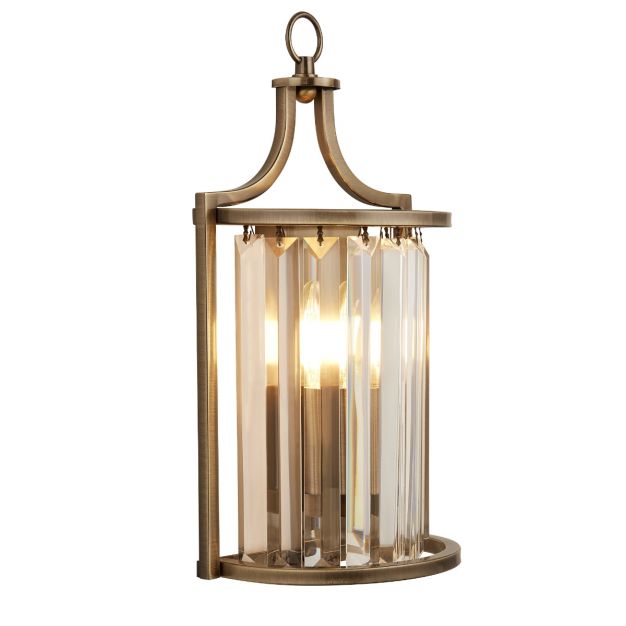 Searchlight Victoria - Wandleuchte - 8 x 35 cm - gold und transparent