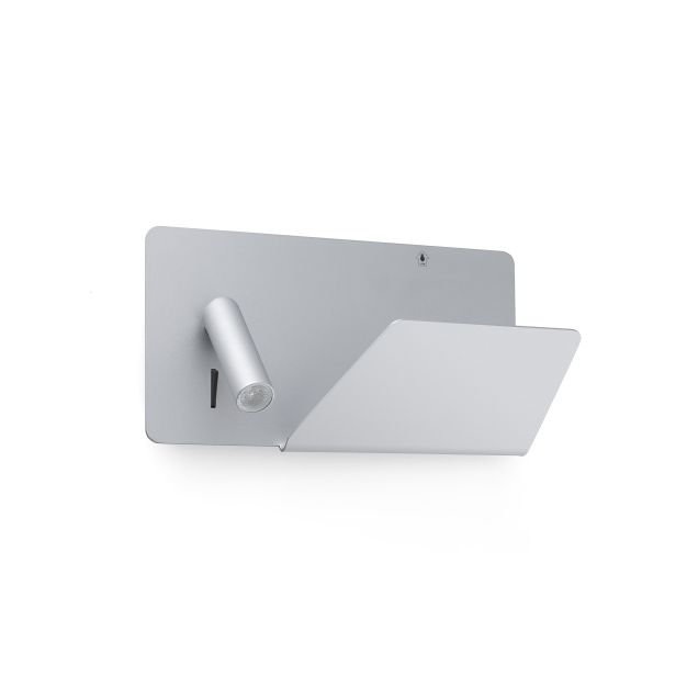 Faro Suau Right - Wandleuchte mit Schalter und USB-Anschluss - 28 x 12 x 15,5 cm - 3W LED inkl. - silber