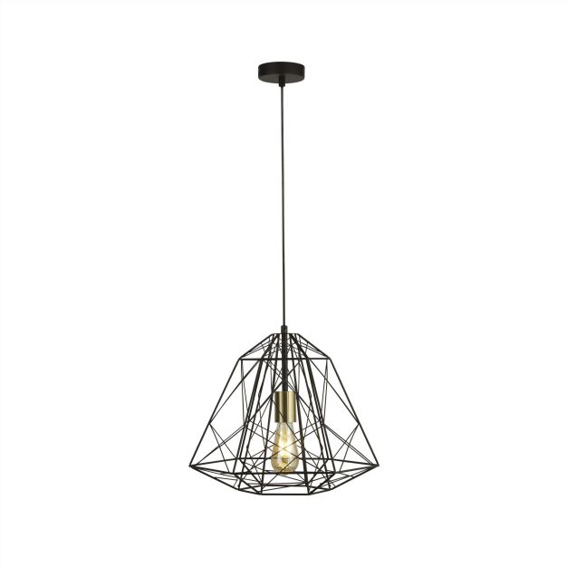 Searchlight Geometric Cage - Pendelleuchte - Ø 39 x 150 cm - schwarz