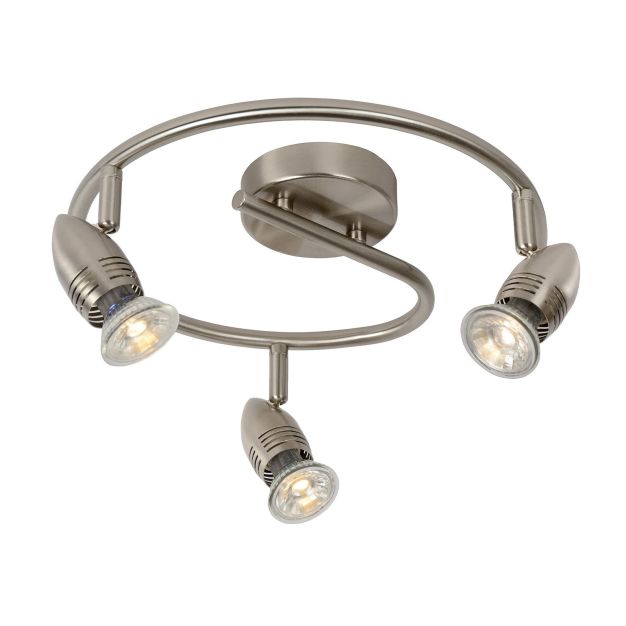 Lucide Caro 3 - Aufbaustrahler - Ø 31 x 13 cm - 3 x 5W LED inkl. - Chrom satiniert