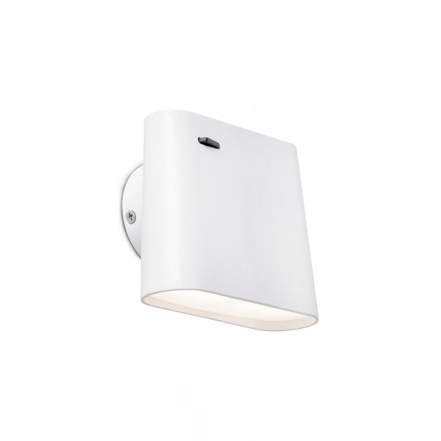 Faro Aurea - Wandleuchte mit Schalter - 12 x 7 x 9,5 cm - 8W LED inkl. - matt weiß