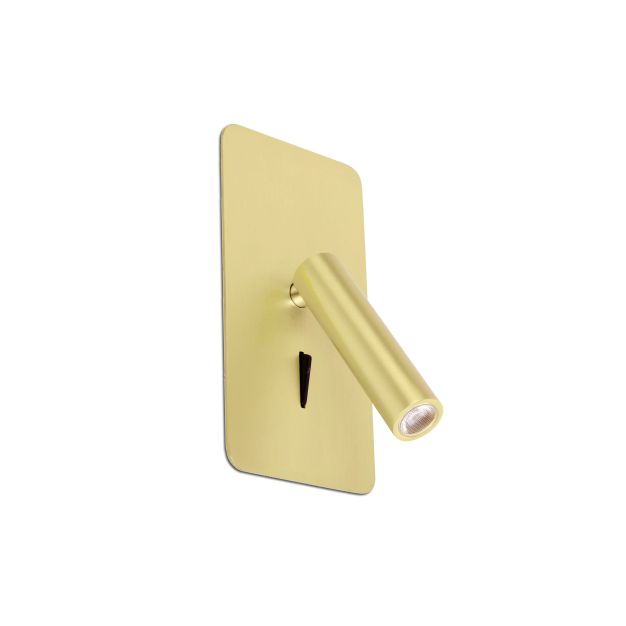 Faro Suau - Wandleuchte mit Schalter - 9,5 x 17 cm - 3W LED inkl. - satiniert gold