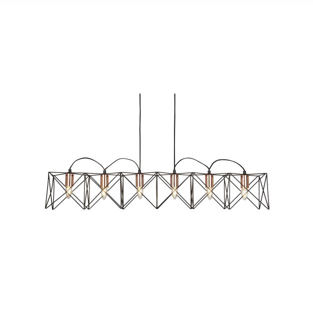 Searchlight Anthea - Hängeleuchte - 110 x 19 x 145 cm - Schwarz und Kupfer