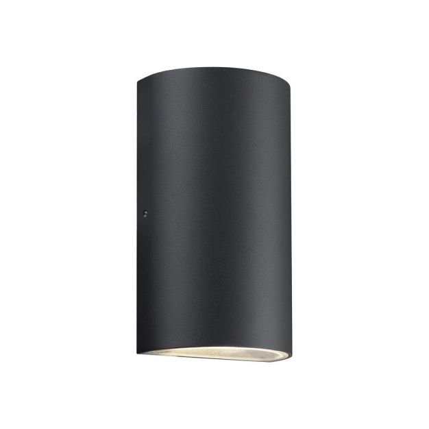 Nordlux Rold Round - Außenwandleuchte - 9 x 16 x 5,5 cm - 2 x 5W LED inkl. - IP54 - schwarz