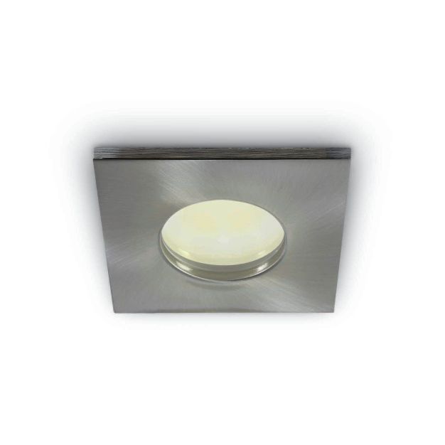 ONE Light Bathroom Range - Einbaustrahler - 85 x 85 mm, Ø 70 mm Einbaumaß - IP44 - Chrom gebürstet
