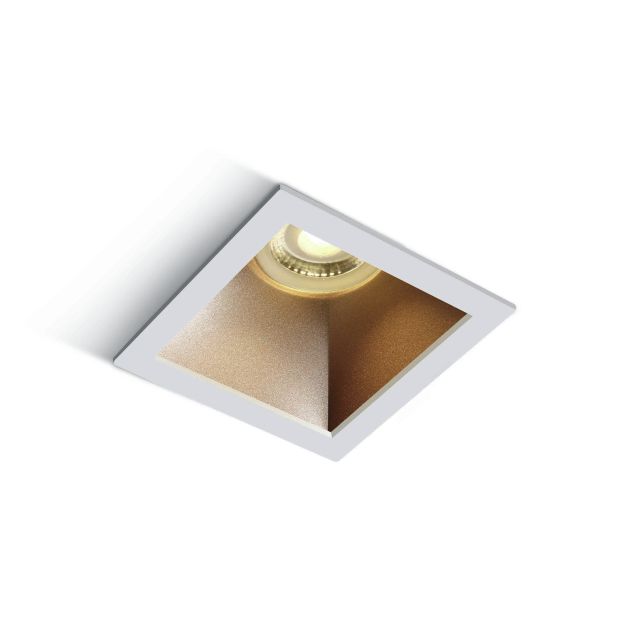 ONE Light Chill Out - Einbaustrahler - 84 x 84 mm, 76 x 76 mm Einbaumaß - weiß und Messing
