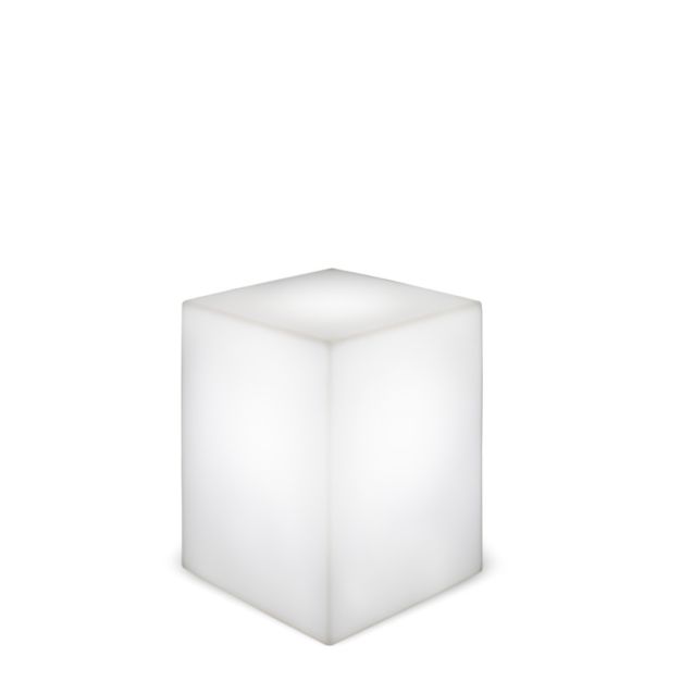 New Garden Cuby 53 - Außen-Tischleuchte mit Kabel - 43 x 43 x 53 cm - 7W LED inkl. - IP65 - weiß