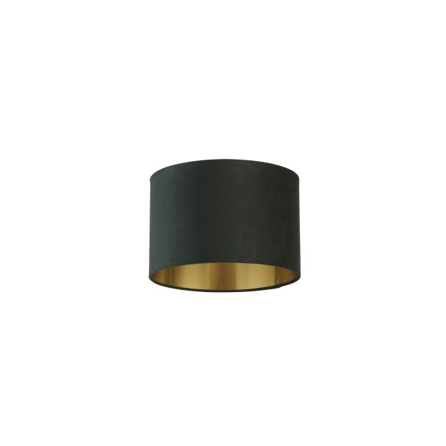 Searchlight Drum Shade – lampenschirm – Ø 30 x 20 cm – Dunkelgrün und gebürstetes Gold