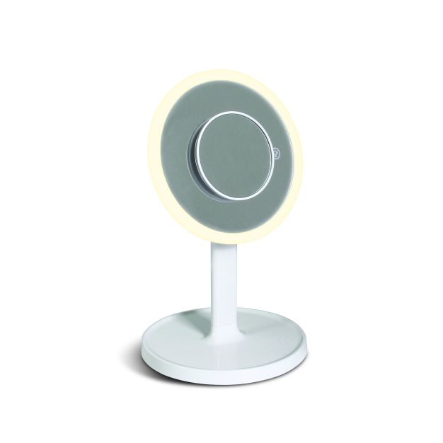 ONE Light - Tischspiegel mit Touch-Button - Ø 20 x 34 cm - 7W dimmbare LED inkl. - weiß