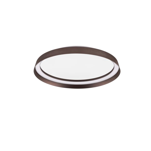 Nova Luce Ormi - Deckenleuchte - Ø 45 x 7 cm - 38W dimmbar LED inkl. - gebürstetes Kaffeebraun