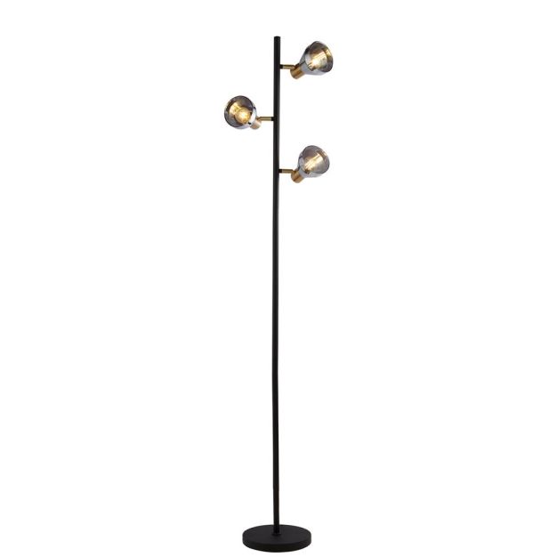Searchlight Westminster Stehlampe – 33 x 22 x 153 cm – schwarz und satiniertes Messing