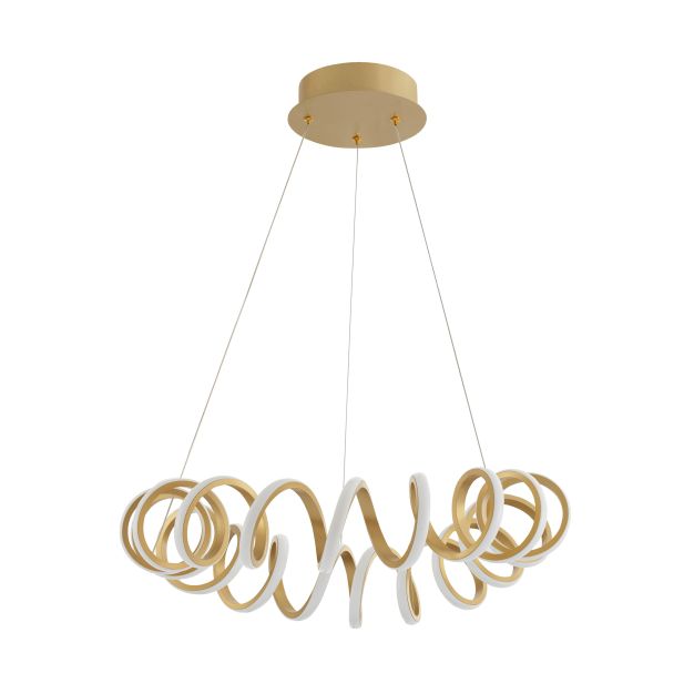 Nova Luce Zinia - Hängeleuchte - Ø 60 x 150 cm - 45W LED inkl. - Sandgold