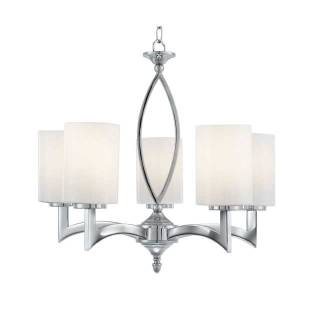 Searchlight Gina - Kronleuchter - Ø 48 x 100 - Chrom und Weiß