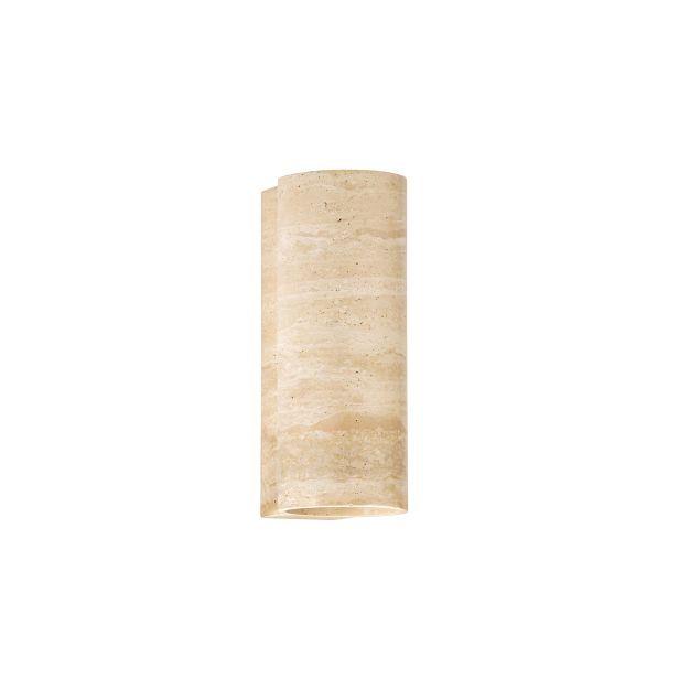 Nova Luce Balma - Außenwandleuchte - Ø 11,3 x 29 cm - 23W LED inkl. - IP65 - Marmor Travertin