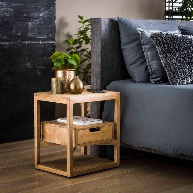 Vico Sahara - Nachttisch - 45 x 35 x 50 cm - Mangoholz