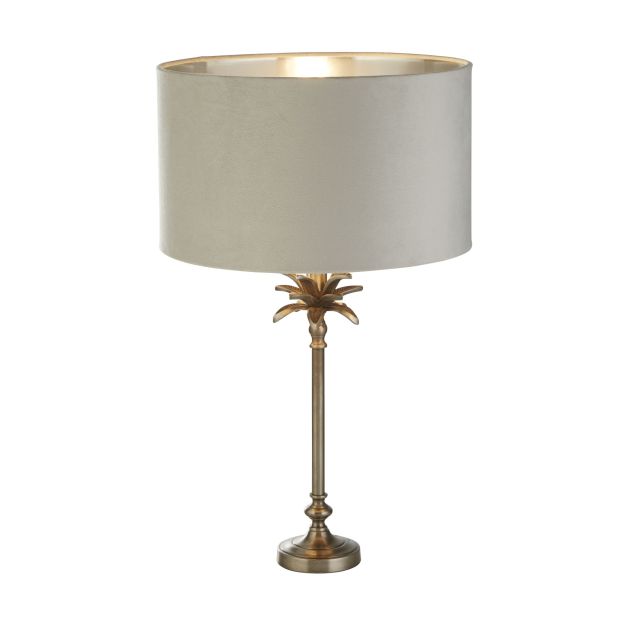 Searchlight Palm - Tischleuchte - Ø 38 x 65 cm - antik nickel und grau