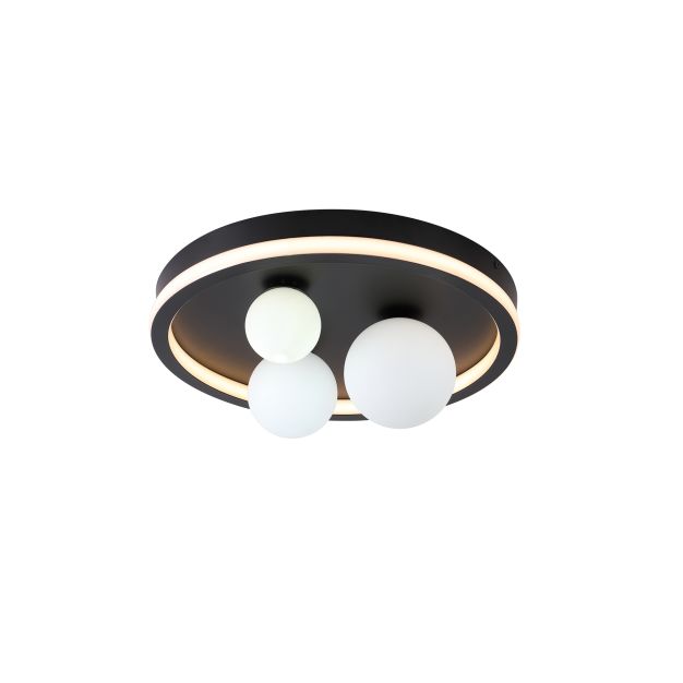Searchlight Trident - Deckenleuchte - Ø 40 x 16 cm - 24W LED inkl. - schwarz und opal