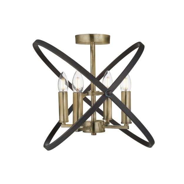 Searchlight Hoopla - Deckenleuchte - Ø 45 x 33 cm - Bronze und Braun