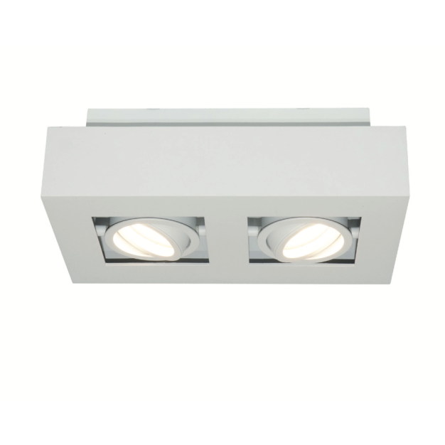 Artdelight Bosco - Aufbaustrahler 2L - 25 x 14 x 8,6 cm - weiß