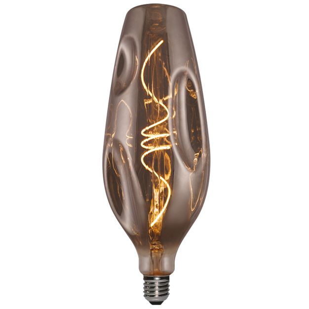 Daylight Italia Bumped Bottle LED-Lampe - Ø 11 x 30,7 cm - E27 - 5W dimmbar - 1800K - geräuchert