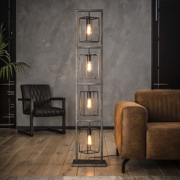 Vico Cubic Tower - Stehleuchte - 160 cm - Altsilber
