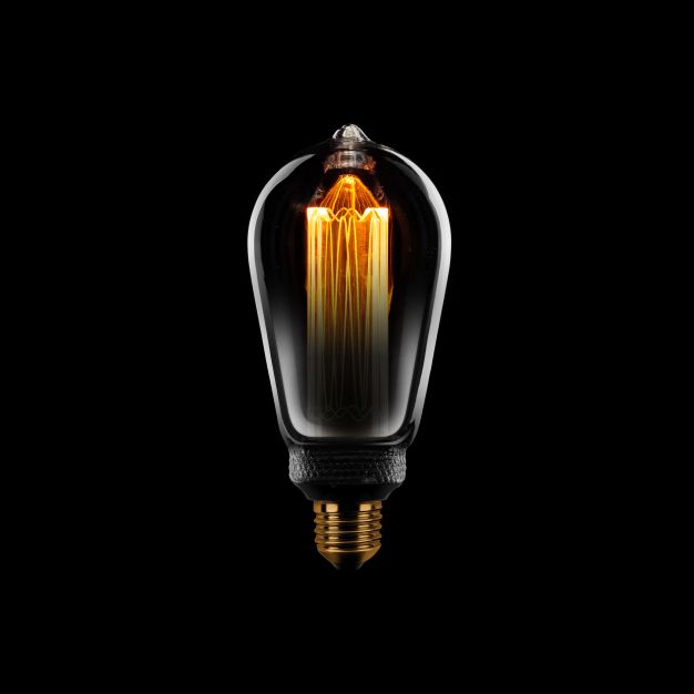ETH Edison LED Glühfaden ST64 - E27 - 3 Stufen dimmbar - 5W - 1800K - geräuchert und transparent