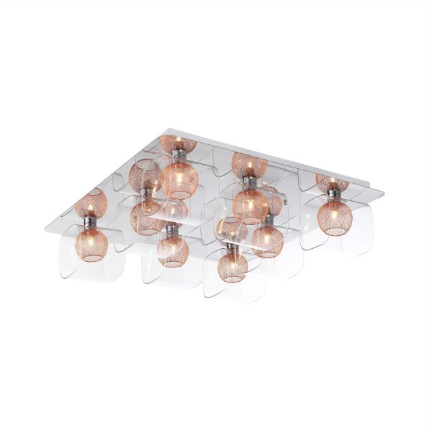 Nova Luce Cecelia - Deckenleuchte - 60 x 54 x 15 cm - Roségold und Chrom