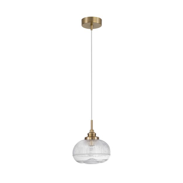 Nova Luce Mond - Pendelleuchte - Ø 18 x 120 cm - Gold satiniert und transparent