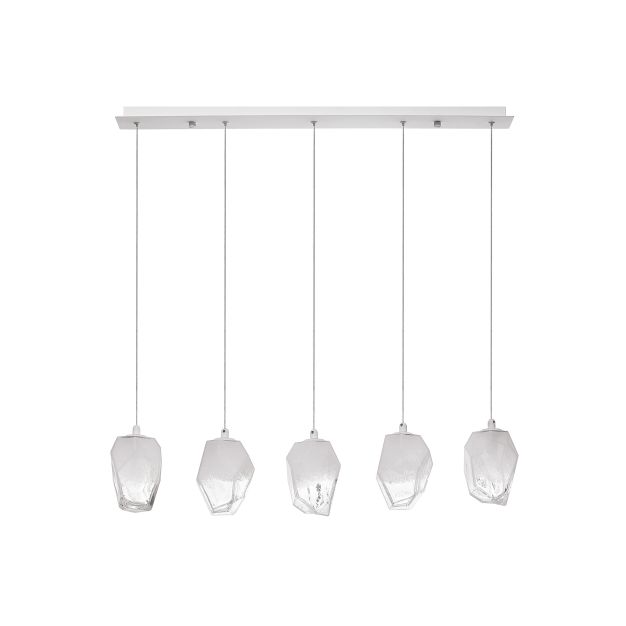 Nova Luce Ice - Hängeleuchte - 84 x 12 x 180 cm - weiß und transparent