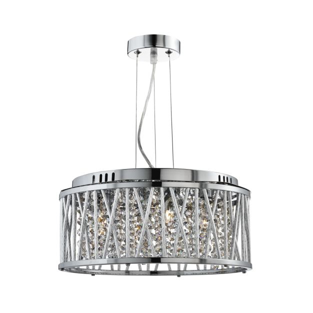 Searchlight Elise - Pendelleuchte - Ø 35 x 110 cm - Chrom