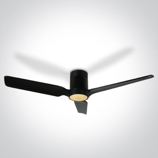 ONE Light Black Body - Deckenventilator mit Licht und Fernbedienung - Ø 132 x 27 cm - schwarz