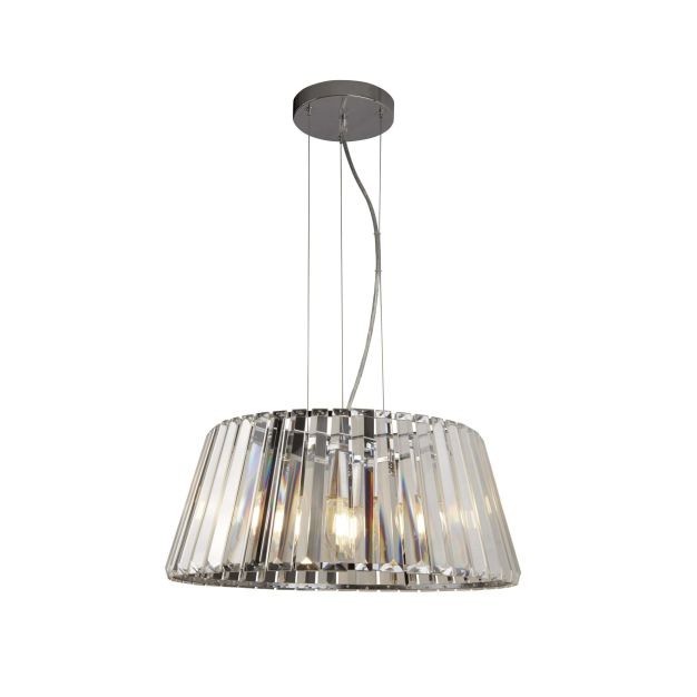Searchlight Tiara - Pendelleuchte - Ø 47 x 150 cm - Chrom und transparent