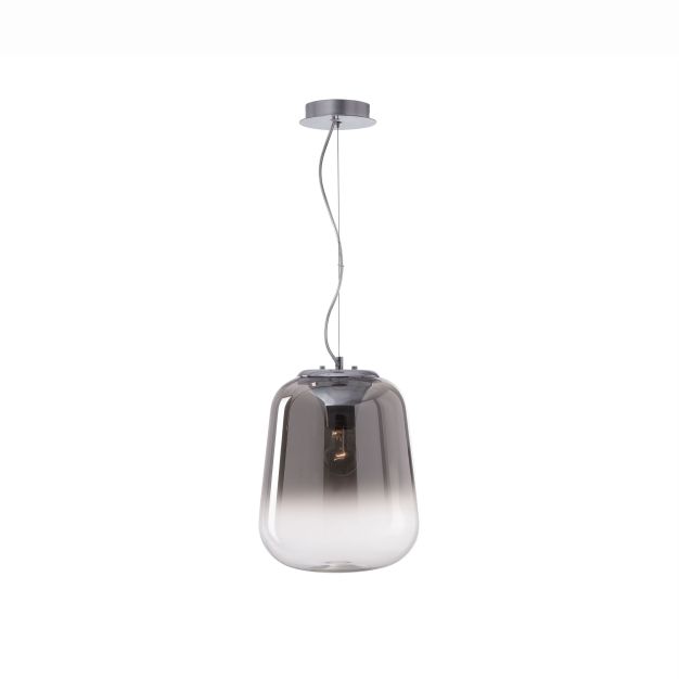 Nova Luce Oliverio - Pendelleuchte - Ø 45 x 120 cm - Rauchglas und Chrom