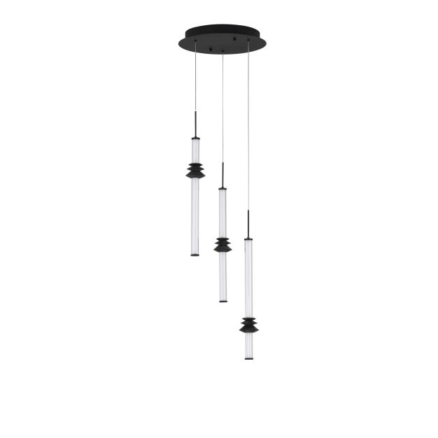 Nova Luce Stalactite - Hängelampe - Ø 35 x 170 cm - 18W dimmbar LED inkl. - sand schwarz