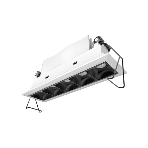 Nova Luce Swan - Einbaustrahler - 150 x 45 mm, 142 x 40 mm Einbaumaß - 5 x 2W LED inkl. - IP32 - weiß und schwarz