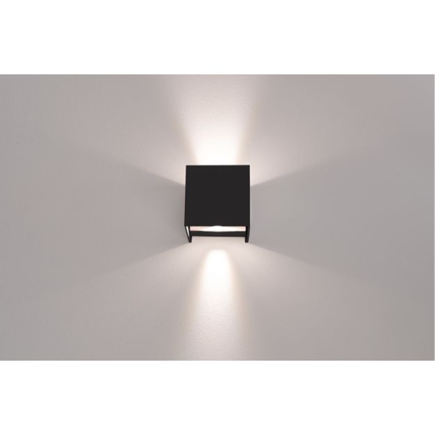 Century Italia Appalque - Außenwandleuchte mit 2 verstellbaren Lichtkegeln - 12 x 12 x 12 cm - 20W LED inkl - verstellbare Lichtfarbe - IP65 - schwarz