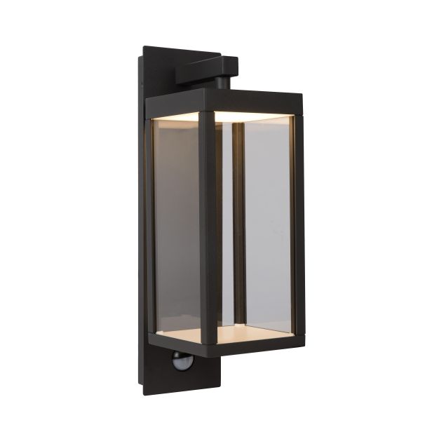 Lucide Clairette - Außenwandleuchte mit Bewegungsmelder - 12 x 38 x 16 cm - 15W LED inkl. - IP54 - anthrazit
