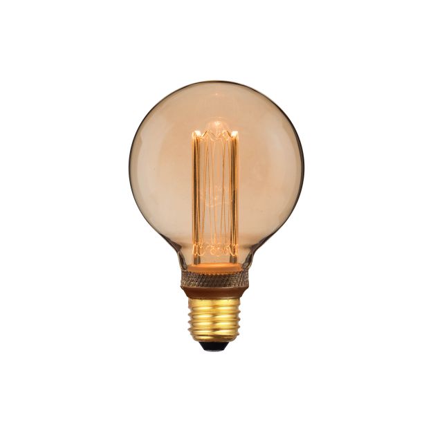 ETH Globe LED Glühfaden - Ø 9,5 cm - E27 - 3 Stufen dimmbar - 5W - 1800K - gold