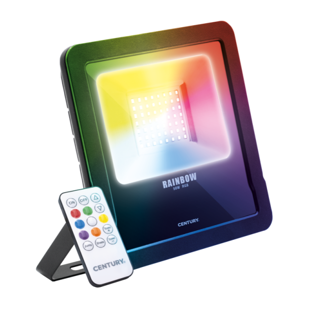 Century Italia Rainbow - Strahler - 23,7 x 3,6 x 20 cm - 50W LED inkl. - einstellbare Lichtfarbe - IP65 - schwarz