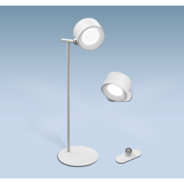 Century Italia Pixel - wiederaufladbare Tischleuchte mit Option Wandleuchte - 12 x 12,7 x 38,1 cm - 1,8W dimmbare LED inkl - weiß