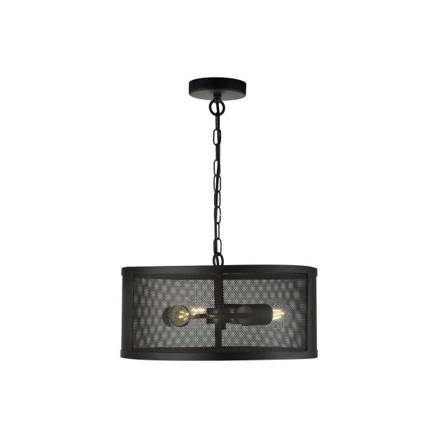 Searchlight Fishnet - Pendelleuchte - Ø 45 x 150 cm - mattschwarz