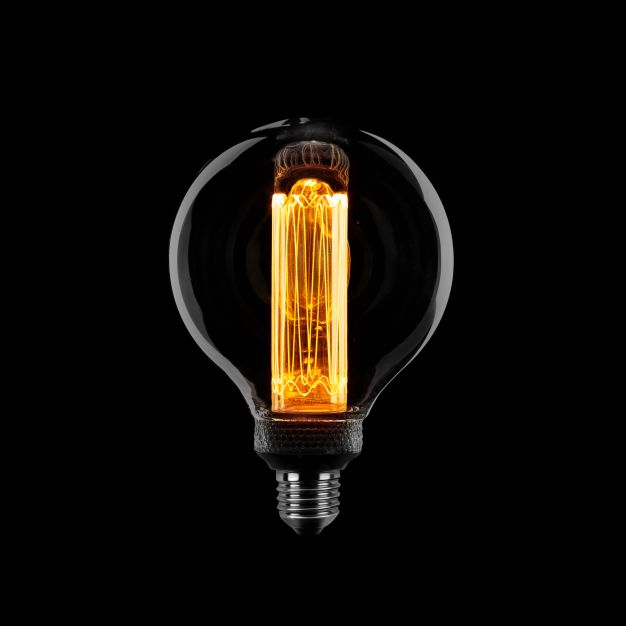 ETH Globe LED Filament - Ø 9,5 cm - E27 - 3 Stufen dimmbar - 5W - 1800K - Rauch-Titan