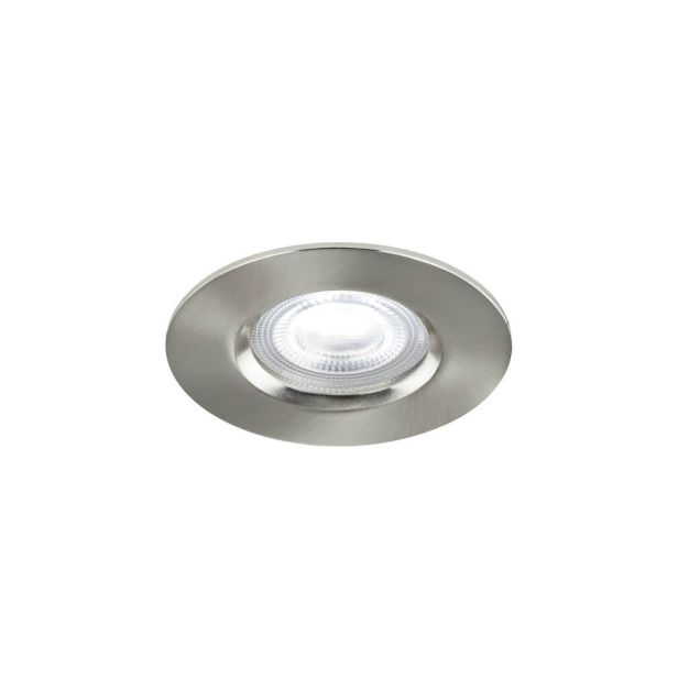 Nordlux Smart Don - Einbaustrahler - intelligente Beleuchtung - Ø 85 mm, Ø 72 mm Einbaugröße - 4.7W LED inkl. - IP65 - Nickel gebürstet