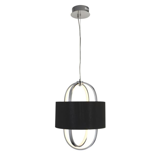 Searchlight Madrid - Pendelleuchte - Ø 38 x 130 cm - 20W dimmbare LED inkl - schwarz und chrom
